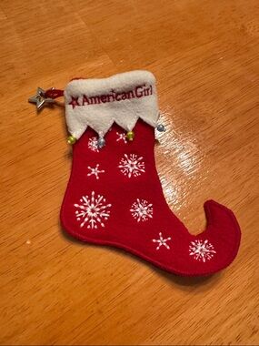 American Girl 2013 Red Elf Stocking w/ White Cuff and Snowflakes RETIRED